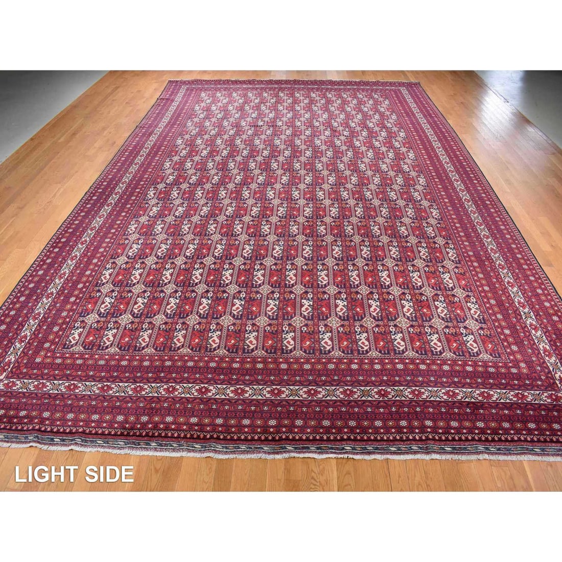 Ruby Red Denser Weave Shiny Wool Afghan Khamyab Hand Knotted Rug: Title: Ruby Red Denser Weave Shiny Wool Afghan Khamyab Hand Knotted Rug Description:This is a truly genuine one-of-a-kind. It has been Knotted for months and months in the centuries-old weaving crafts