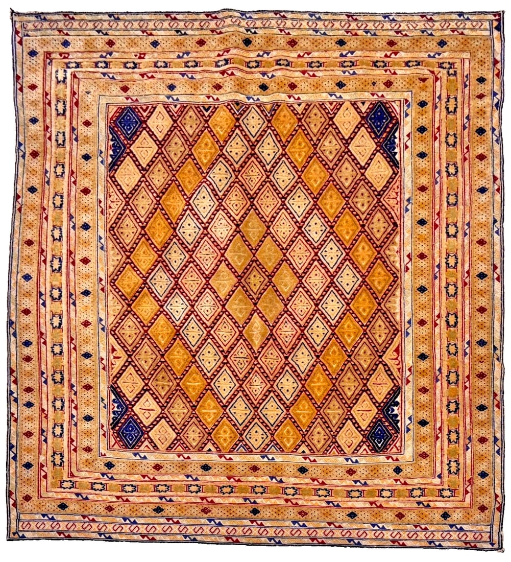 Hand-Knotted Balouch Tribal Wool Geometric Afghan Oriental Area Rug 4'1" x 6'10": Title:Hand-Knotted Balouch Tribal Wool Geometric Afghan Oriental Area Rug 4'1" x 6'10" Description:* Rug Number: 344 * Country of Origin: Afghanistan * Style, Design: Afghan Balouch, Full Pile & Flat 