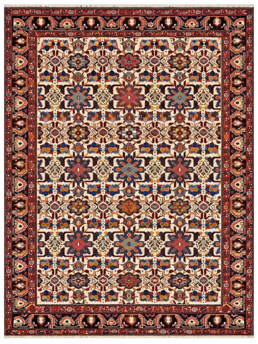 Hand Knotted Persian Shiraz Tribal Wool Ivory Oriental Area Rug 7'10" x 10'10" (1 of 10)