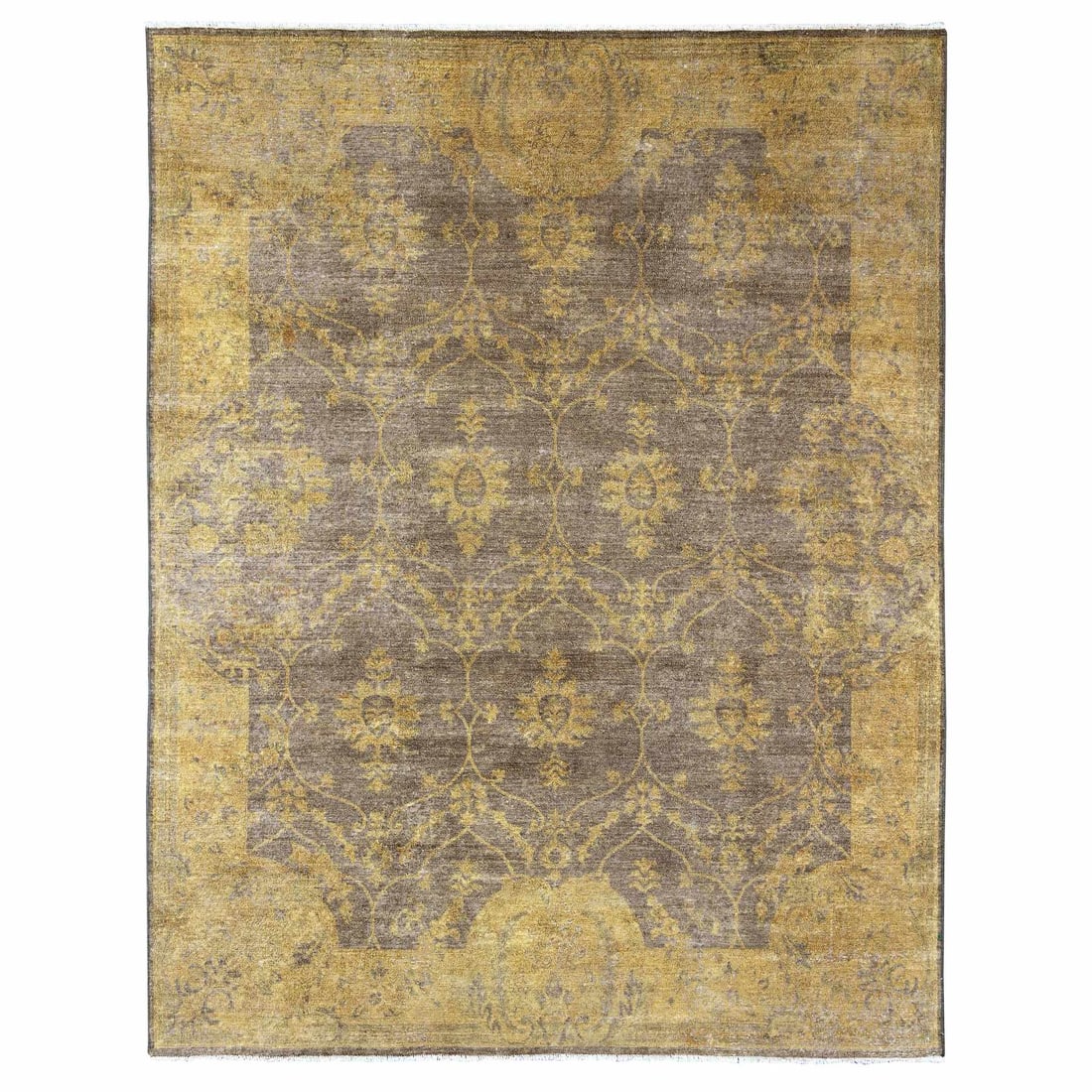 Brown Peshawar Ziegler Mahal All Over Design Hand Knotted All Wool Rug: Title: Brown Peshawar Ziegler Mahal All Over Design Hand Knotted All Wool Rug Description:This is a truly genuine one-of-a-kind. It has been Knotted for months and months in the centuries-old weaving