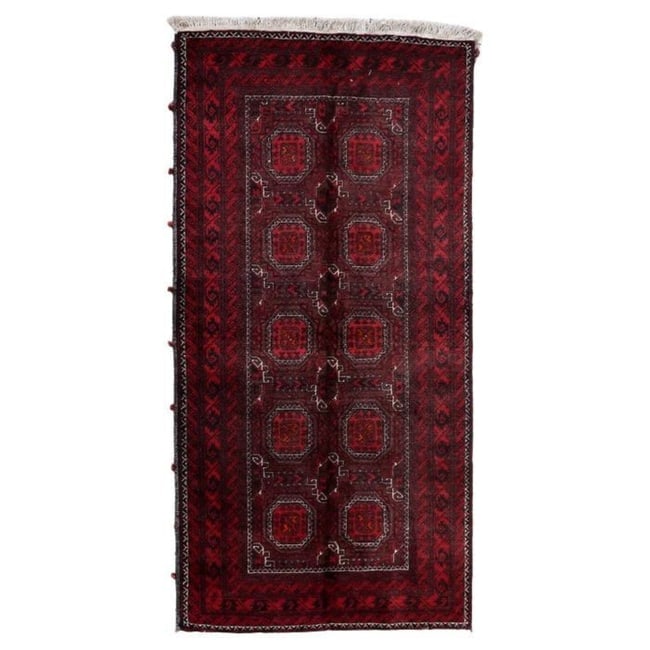 Handmade Antique Afghan Baluch Rug 3.4' x 6.9' (105cm x 212cm) 1930s (1 of 12)