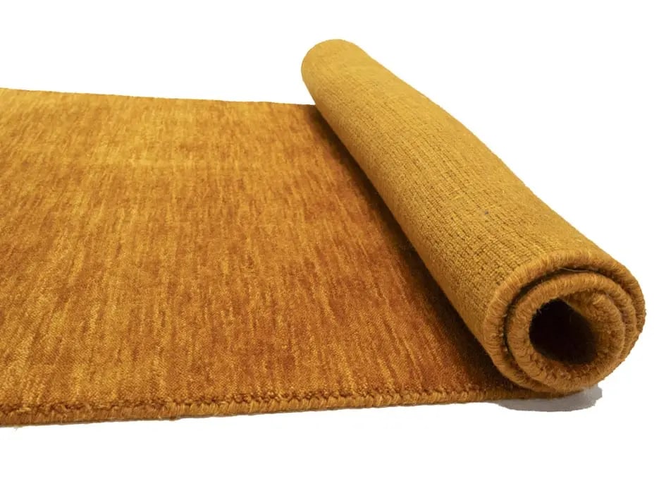 Orange Modern Solid 3X8 Gabbeh Oriental Runner Rug - 14