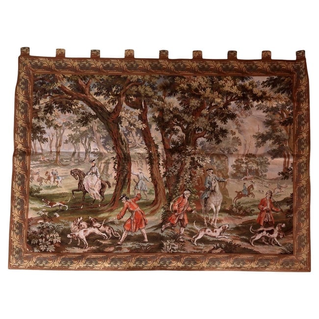 Mid-Century German Tapestry Wall Hanging 6.11' x 5.1' (156cm x 214cm), 1950s (1 of 17)