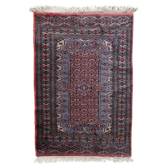 Handmade Vintage Uzbek Bukhara Rug 2.1' x 3.1' (64cm x 94cm) 1950s (1 of 10)