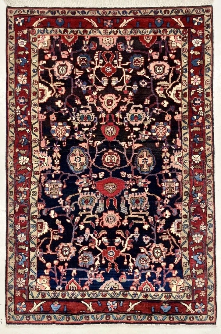 Hand Knotted Persian Tribal Wool Navy Nannaj Oriental Rug 4'6" x 7'10" (1 of 13)