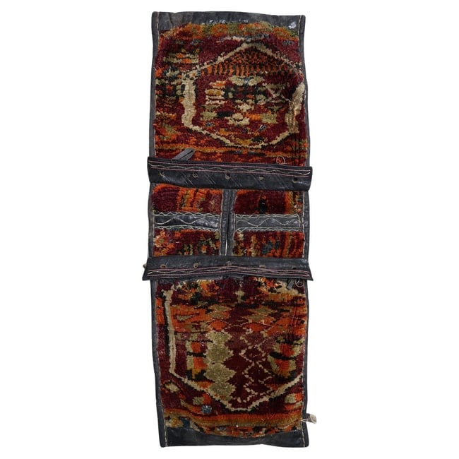 Handmade Antique Collectible Persian Kurdish Saddle Bag Rug, 1920s (1 of 14)