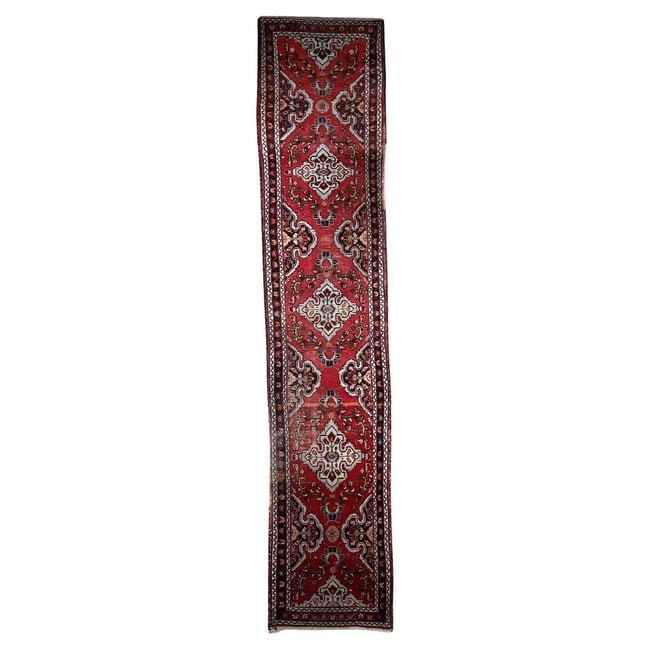 Handmade Antique Persian Malayer Runner Rug 2.5' x 12.5', 1920s (1 of 14)