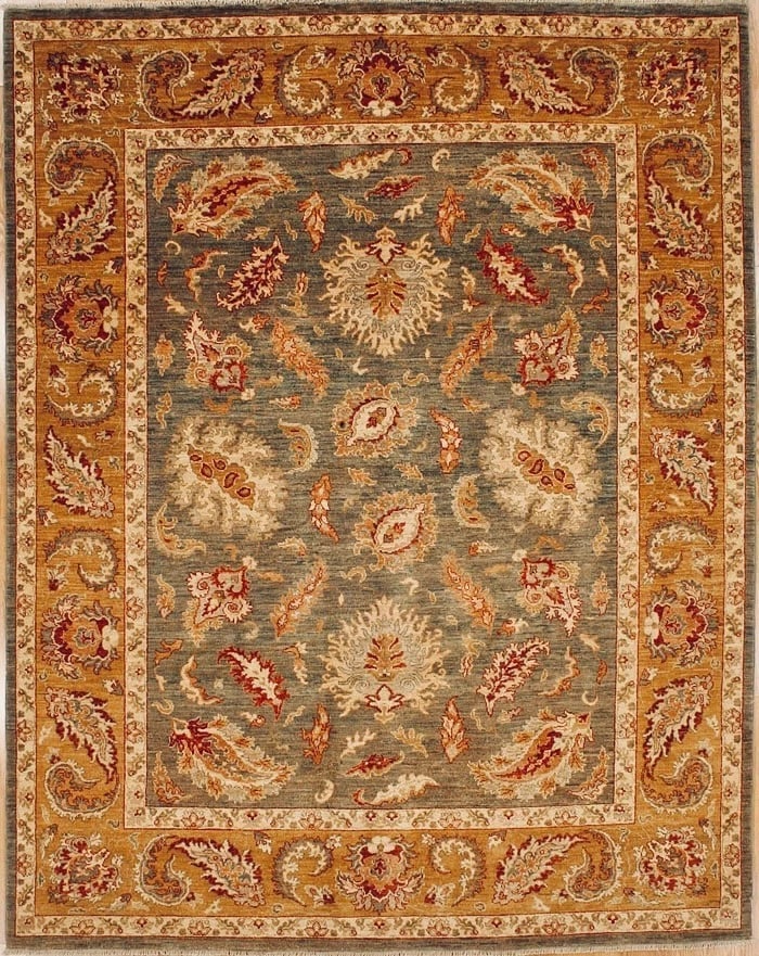 Hand Knotted Agra Sage Green Wool Oriental Area Rug Carpet 8' x 9'10" (1 of 6)