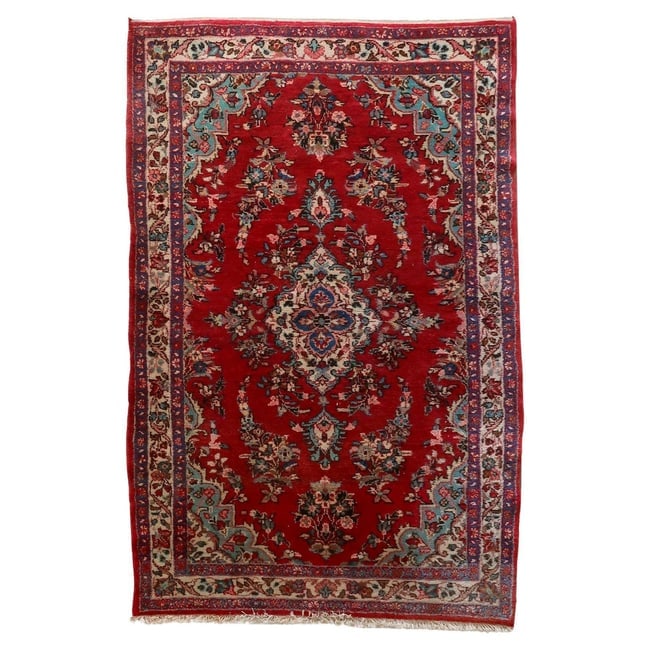 Handmade Vintage Persian Malayer Rug 4.2' x 6.4' (127cm x 193cm), 1950s (1 of 13)