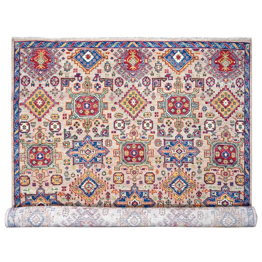Camel Geometric Design Wool Hand Knotted Oversize Oriental Rug: Title: Camel Geometric Design Wool Hand Knotted Oversize Oriental Rug Description:This is a truly genuine one-of-a-kind. It has been Knotted for months and months in the centuries-old weaving craftsma