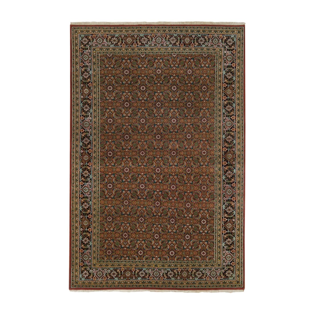Red Herati Design Hand Knotted 250 KPSI Wool/Silk Oriental Rug: Title: Red Herati Design Hand Knotted 250 KPSI Wool/Silk Oriental Rug Description:This is a truly genuine one-of-a-kind. It has been Knotted for months and months in the centuries-old weaving craftsma