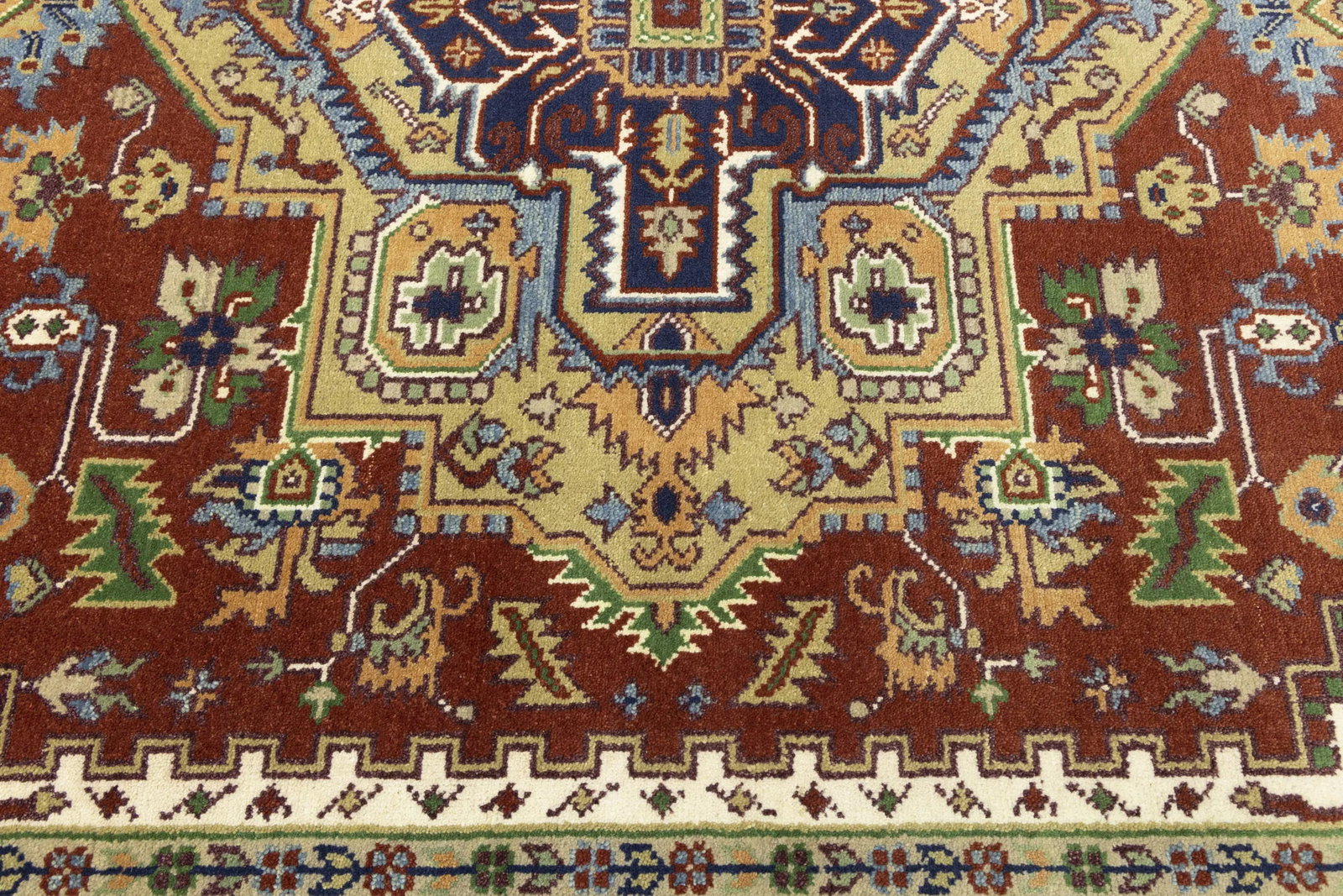 Rusty Red Geometric 8X10 Heriz Serapi Oriental Rug - 11