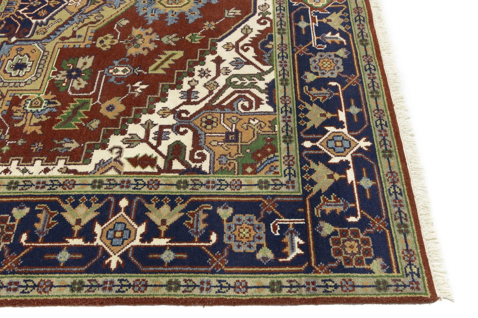 Rusty Red Geometric 8X10 Heriz Serapi Oriental Rug - 13