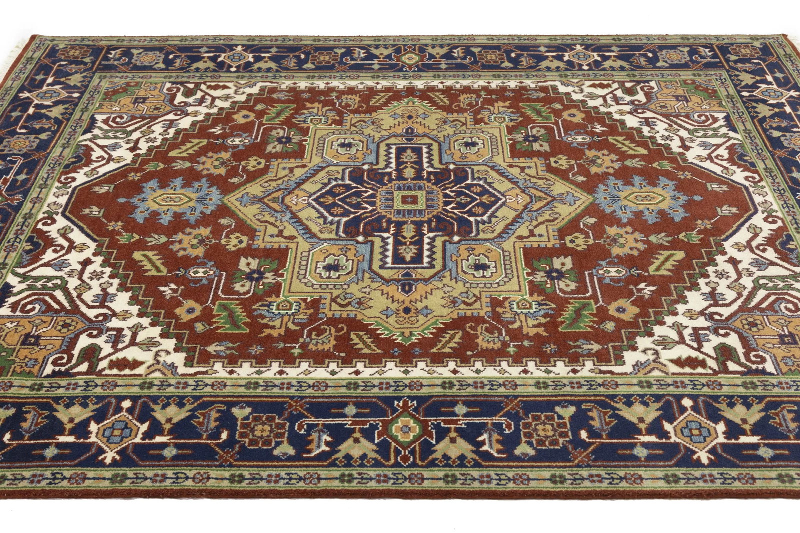 Rusty Red Geometric 8X10 Heriz Serapi Oriental Rug - 8