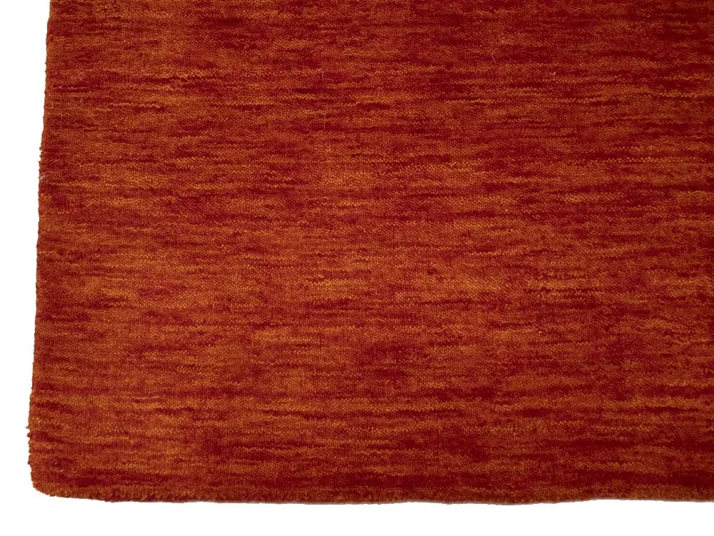 Orange Red Modern Solid 3X8 Gabbeh Oriental Runner Rug - 10