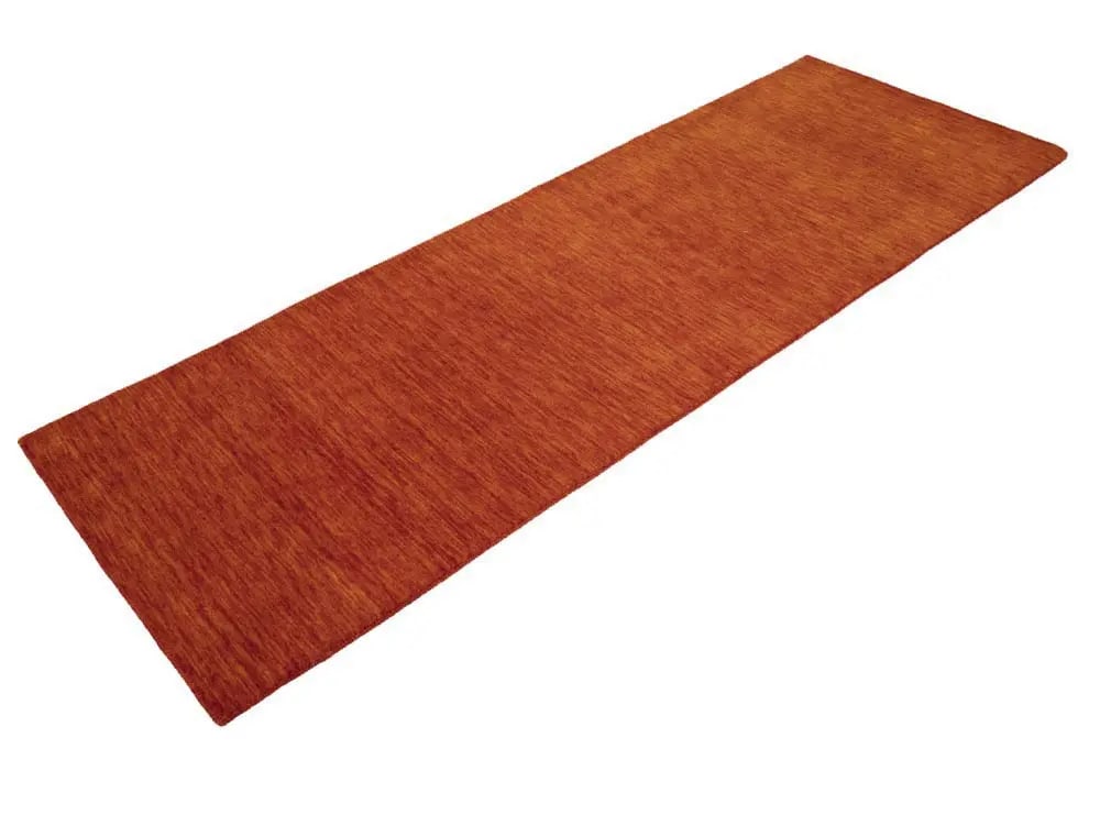 Orange Red Modern Solid 3X8 Gabbeh Oriental Runner Rug - 4