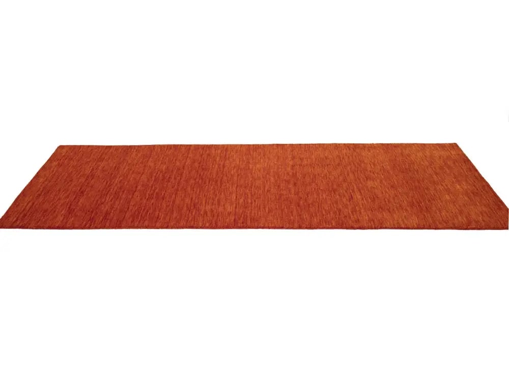 Orange Red Modern Solid 3X8 Gabbeh Oriental Runner Rug - 6