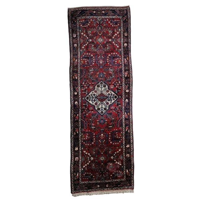 Antique Persian Hamadan Handmade Runner 3.5' x 9.9' 1920s: Title: Antique Persian Hamadan Handmade Runner 3.5' x 9.9' 1920s Origin: Middle East Dimension:3.5' x 9.9' Materials:wool Year:1920s Description:Antique Persian Hamadan Runner from the 1920sThis