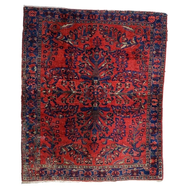 Antique Persian Lilihan Handmade Rug 5.8' x 6.7' 1920s: Title: Antique Persian Lilihan Handmade Rug 5.8' x 6.7' 1920s Origin: Middle East Dimension:5.8' x 6.7' Materials:wool Year:1920s Description:Antique 1920s Persian Lilihan Rug Floral Design 5.8' x 6.7