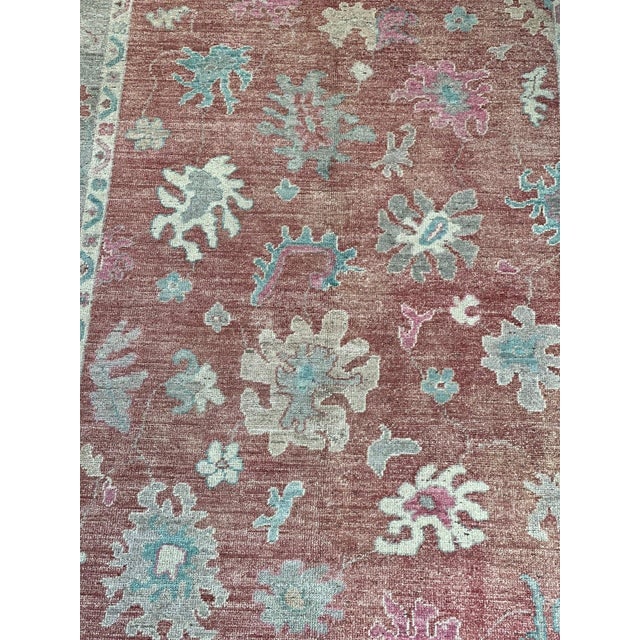 Oushak design wool rug - 2