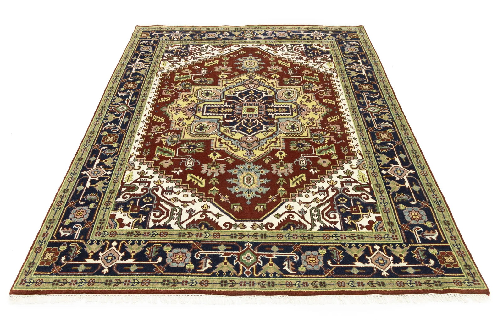 Red Geometric 8X10 Heriz Serapi Oriental Rug - 3