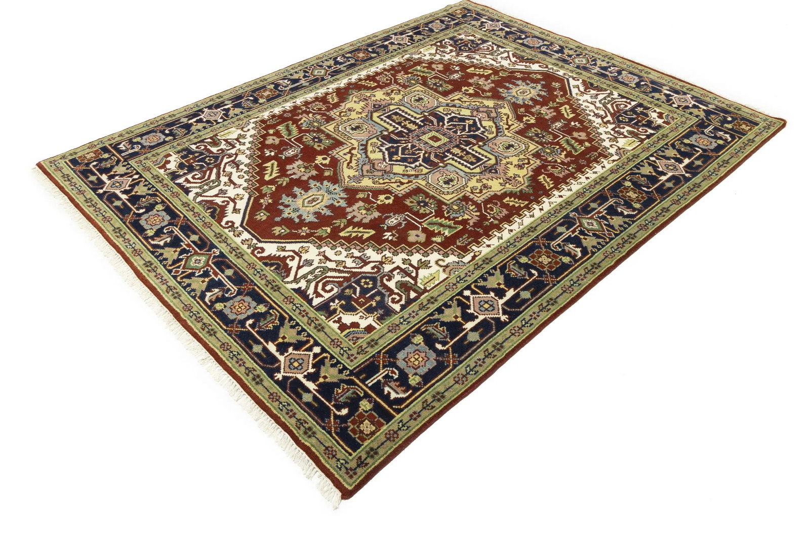 Red Geometric 8X10 Heriz Serapi Oriental Rug - 4