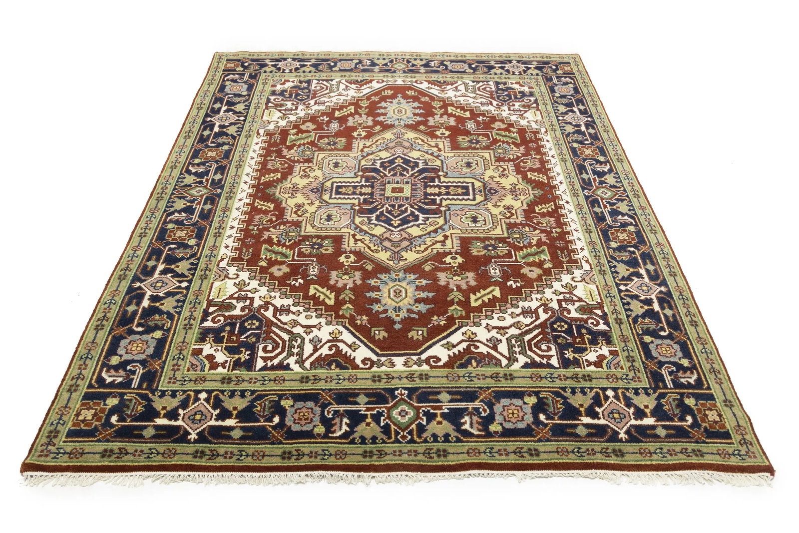Red Geometric 8X10 Heriz Serapi Oriental Rug - 5