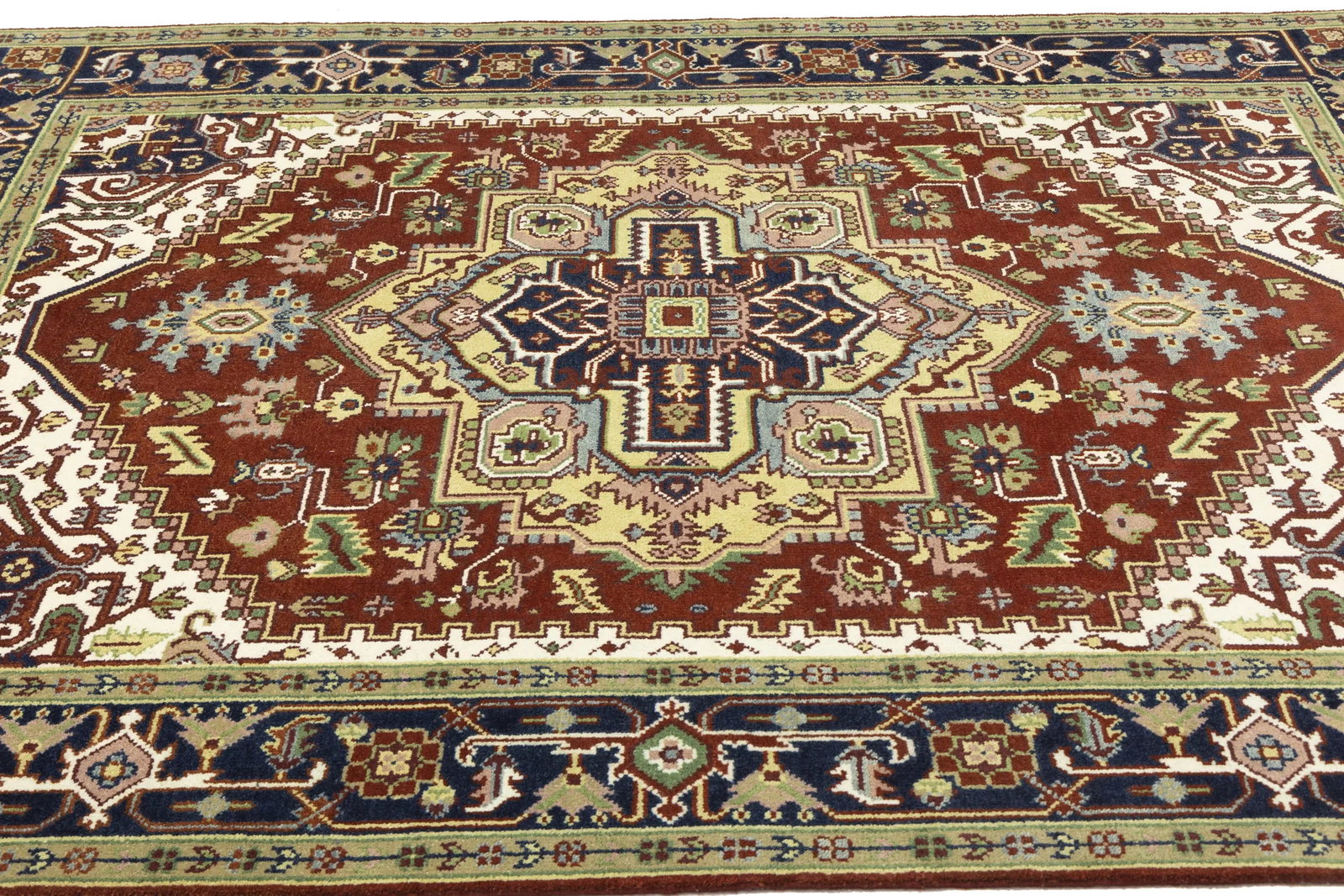 Red Geometric 8X10 Heriz Serapi Oriental Rug - 7