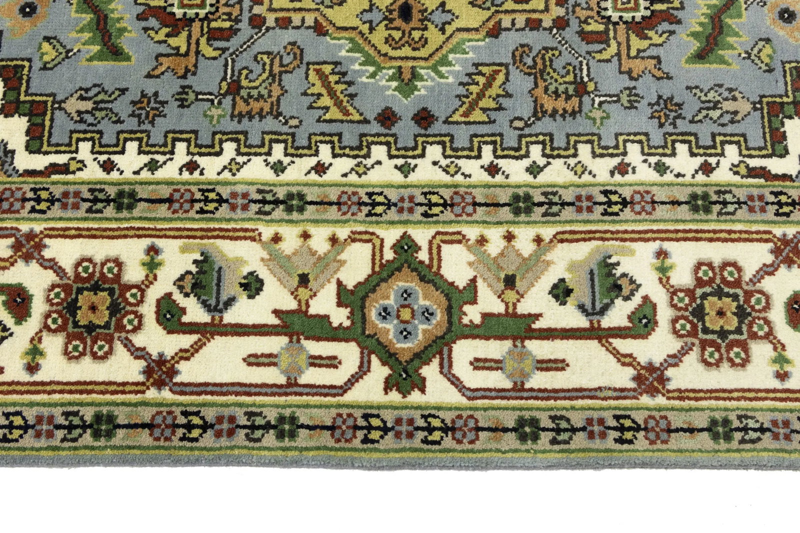 Light Gray Geometric 8X10 Heriz Serapi Oriental Rug - 12