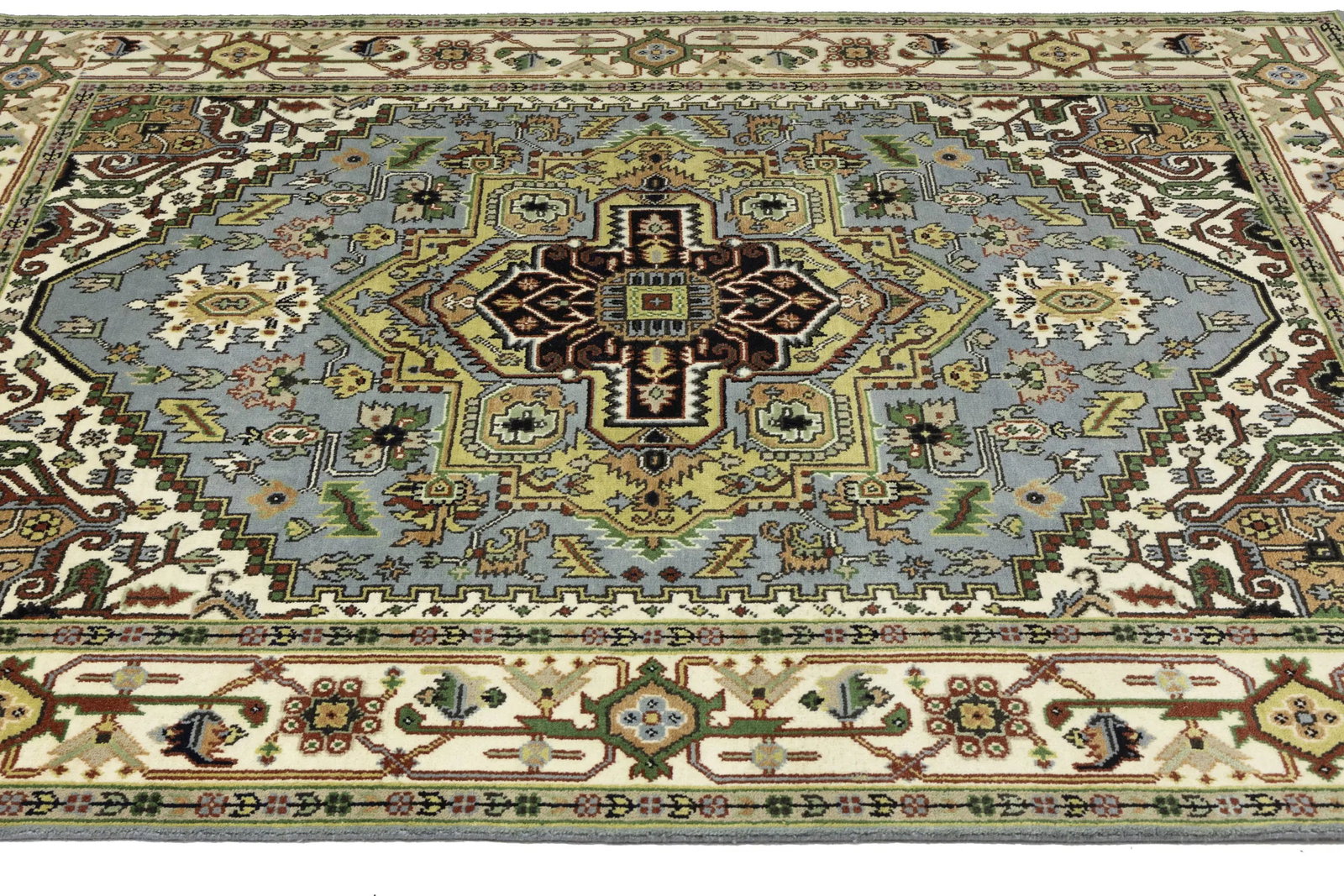 Light Gray Geometric 8X10 Heriz Serapi Oriental Rug - 8