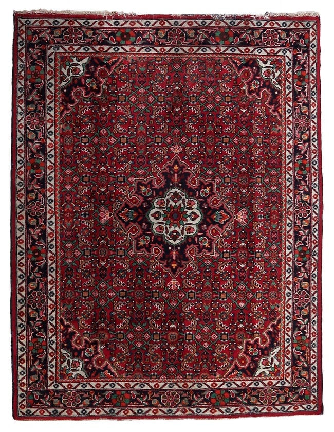 Handmade Vintage Persian Malayer Rug 5.4' x 7.1' (167cm x 219cm), 1960s: Title: Handmade Vintage Persian Malayer Rug 5.4' x 7.1' (167cm x 219cm), 1960s Origin: Middle East Dimension:5.4' x 7.1' (167cm x 219cm) Materials:wool Year:1960s Description:Immerse your home in