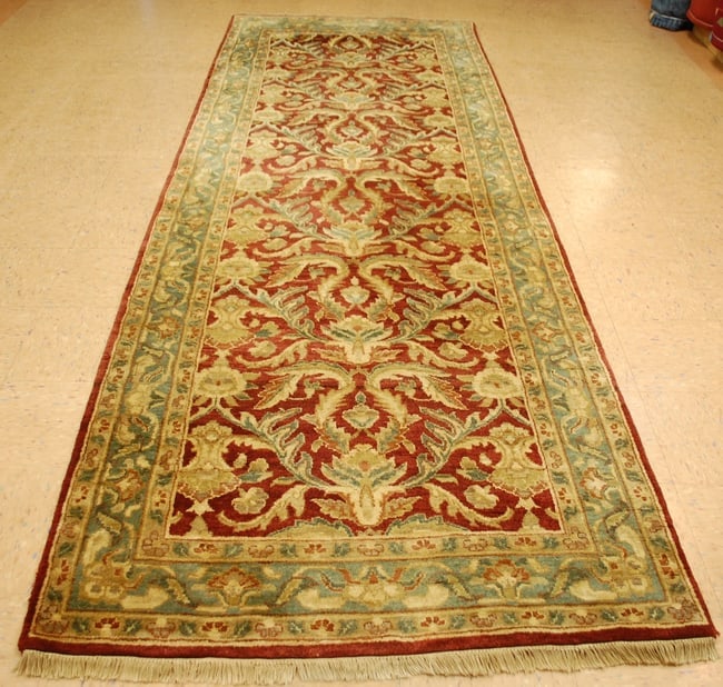 INDO AGRA RUG 4'3" X 11'10": Title: INDO AGRA RUG 4'3" X 11'10" Description:OLD,ANTIQUE VEGY DYE VERY RARE DESIGN INDO AGRA RUNNER RUG WITH EXACT SIZE OF 4'3" X 11'10" VERY RARE SIZE AND PATTERN TRIBAL RUG IN PERFECT CONDITION, P