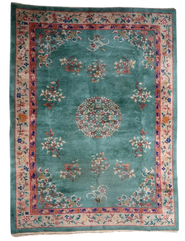 Handmade Antique Art Deco Chinese Rug 7' x 9.6' (216cm x 295cm), 1920s (1 of 15)