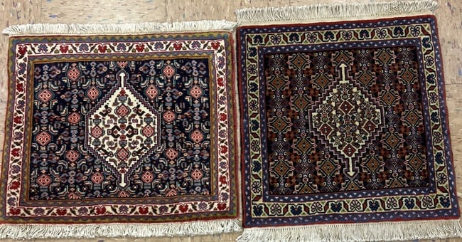 Two Similar PERSIAN BIJAR Rugs, 1'6" X 1'9" - 3