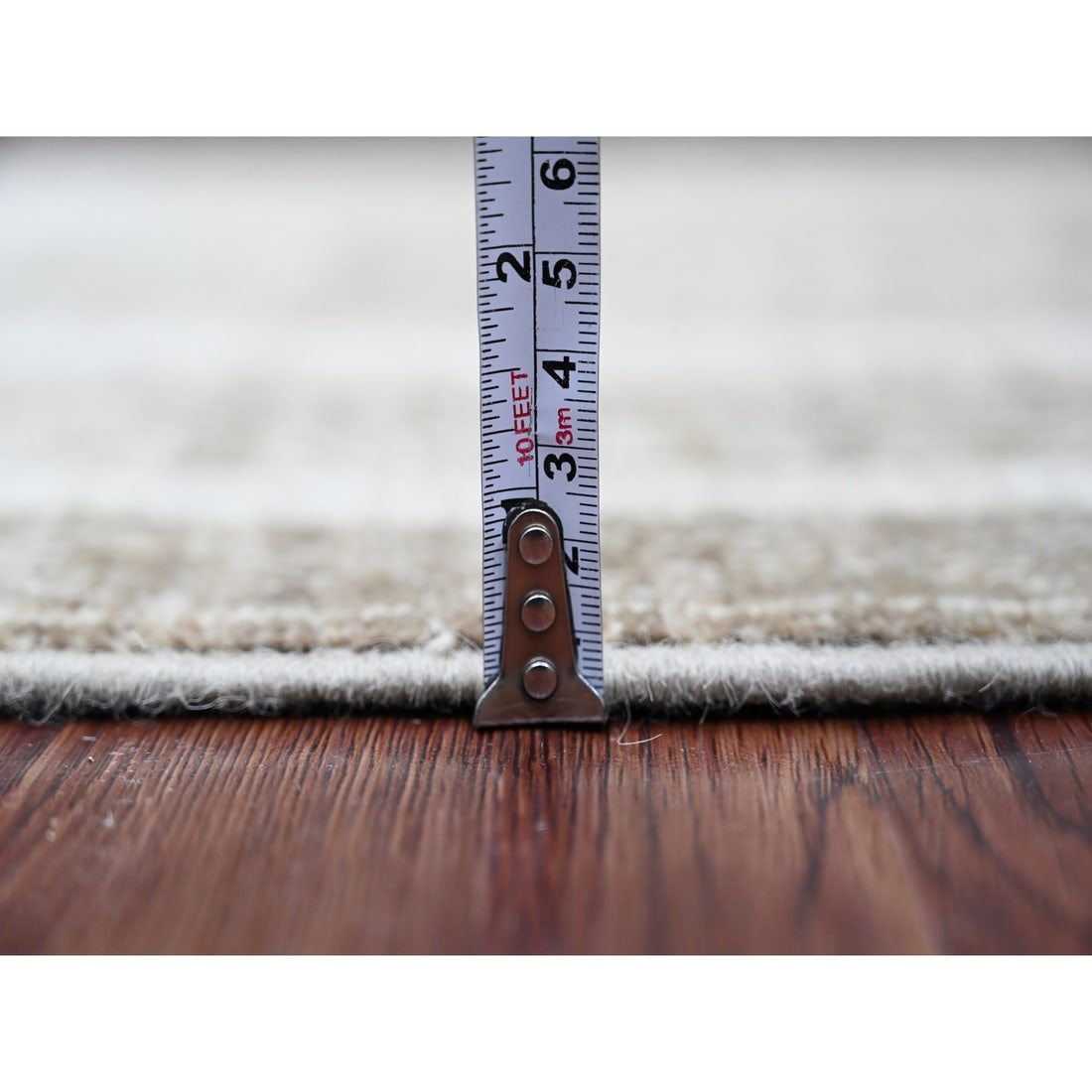 Brown Berber Influence Geometric Pattern Hand Knotted Wool Runner Rug - 5
