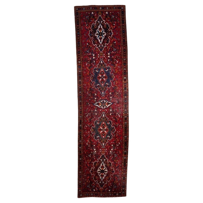 Handmade Antique Persian Karajeh Runner 3.1' x 12.1' (97cm x 370cm) 1920s (1 of 10)