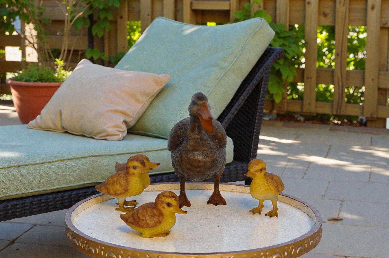 Duck family Bronze Statue - Size: 12"L x 4"W x 9"H. - 2