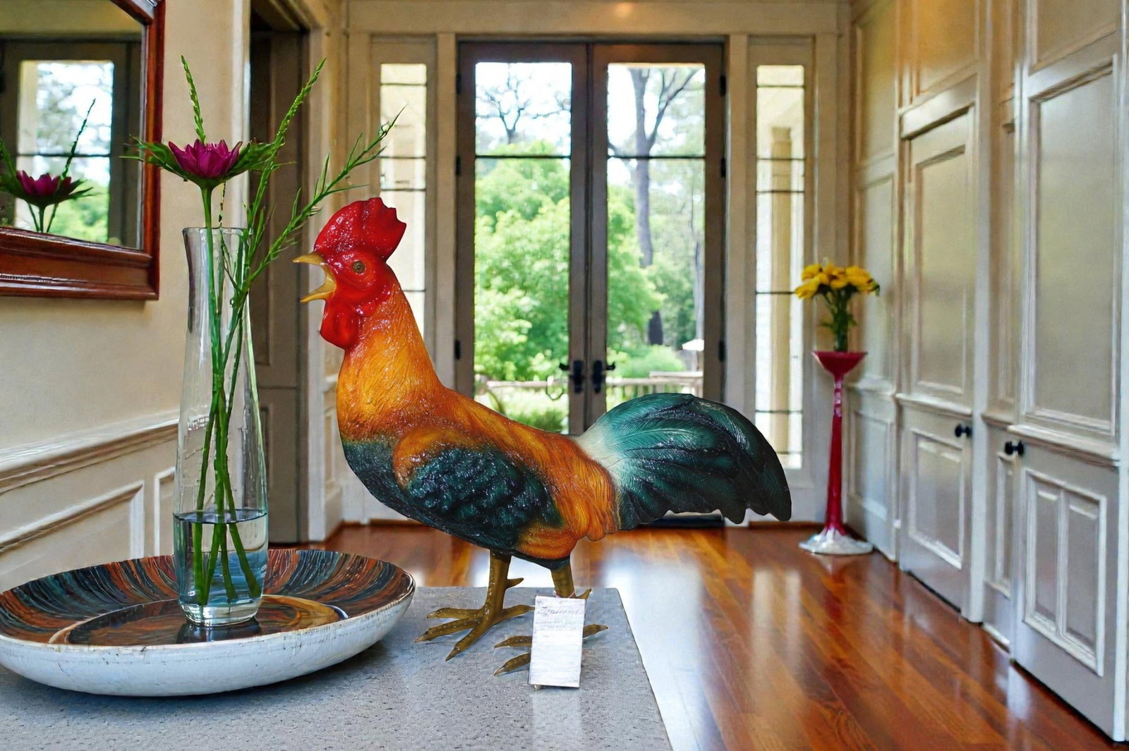 Bronze Statue of a Standing Rooster - Cockerel - 2
