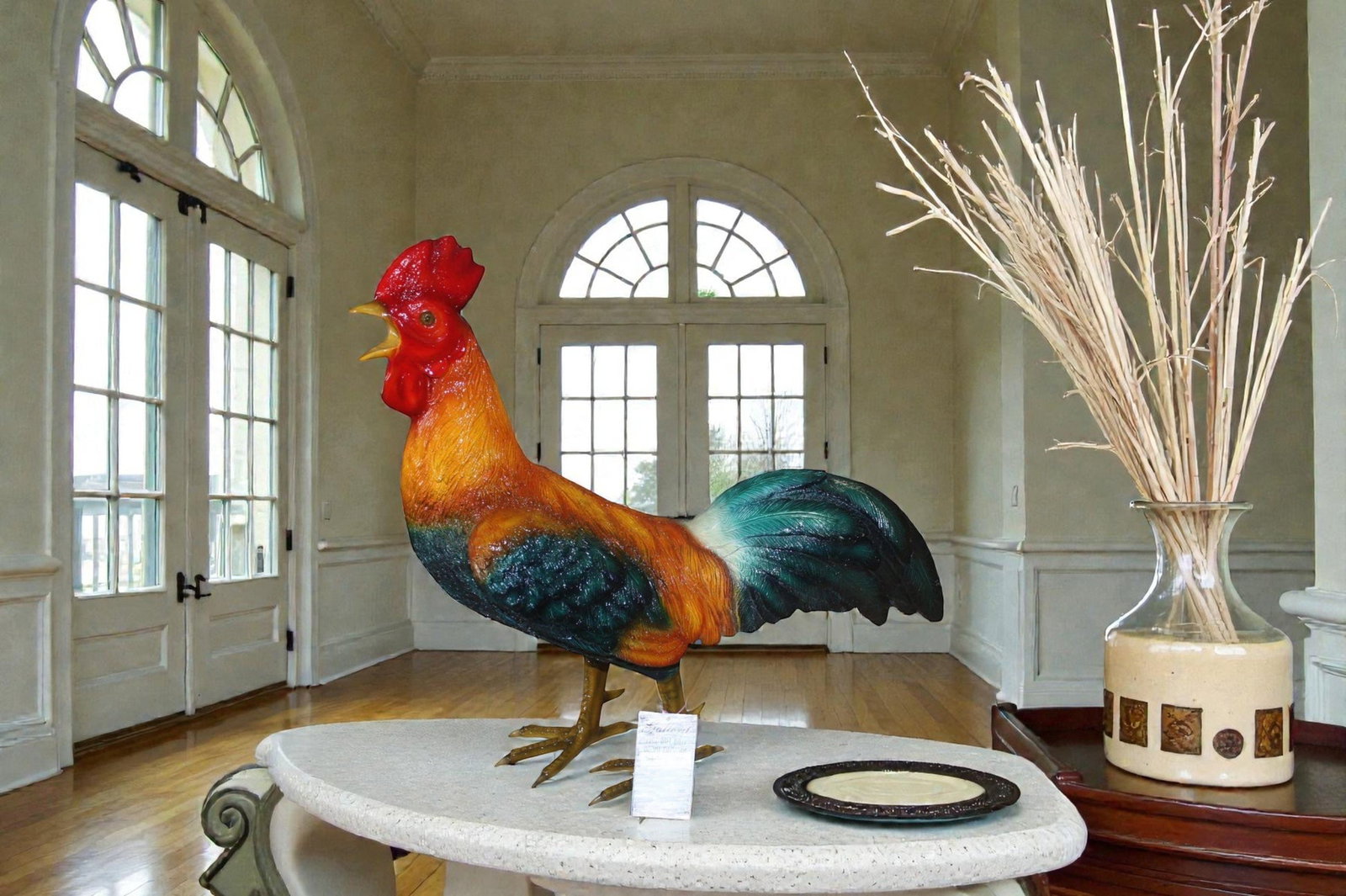 Bronze Statue of a Standing Rooster - Cockerel - 4
