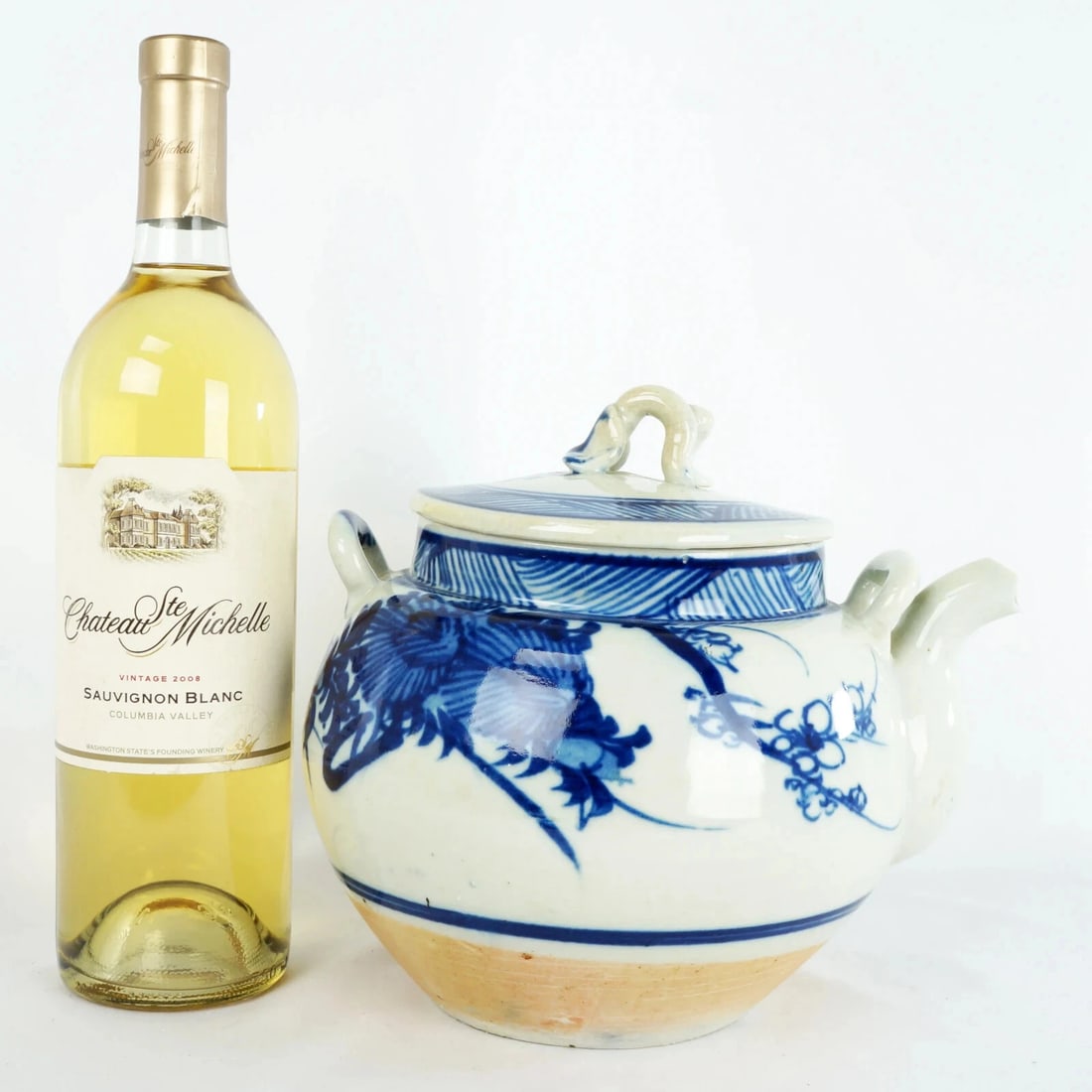 Large Chinese Floral Tea Pot C. 1900 - 2