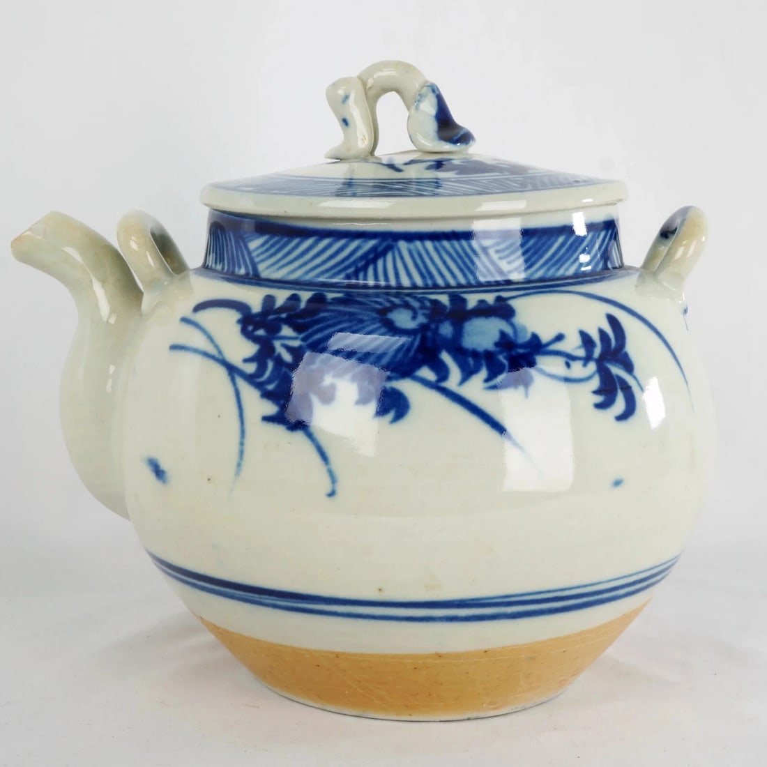 Large Chinese Floral Tea Pot C. 1900 - 4