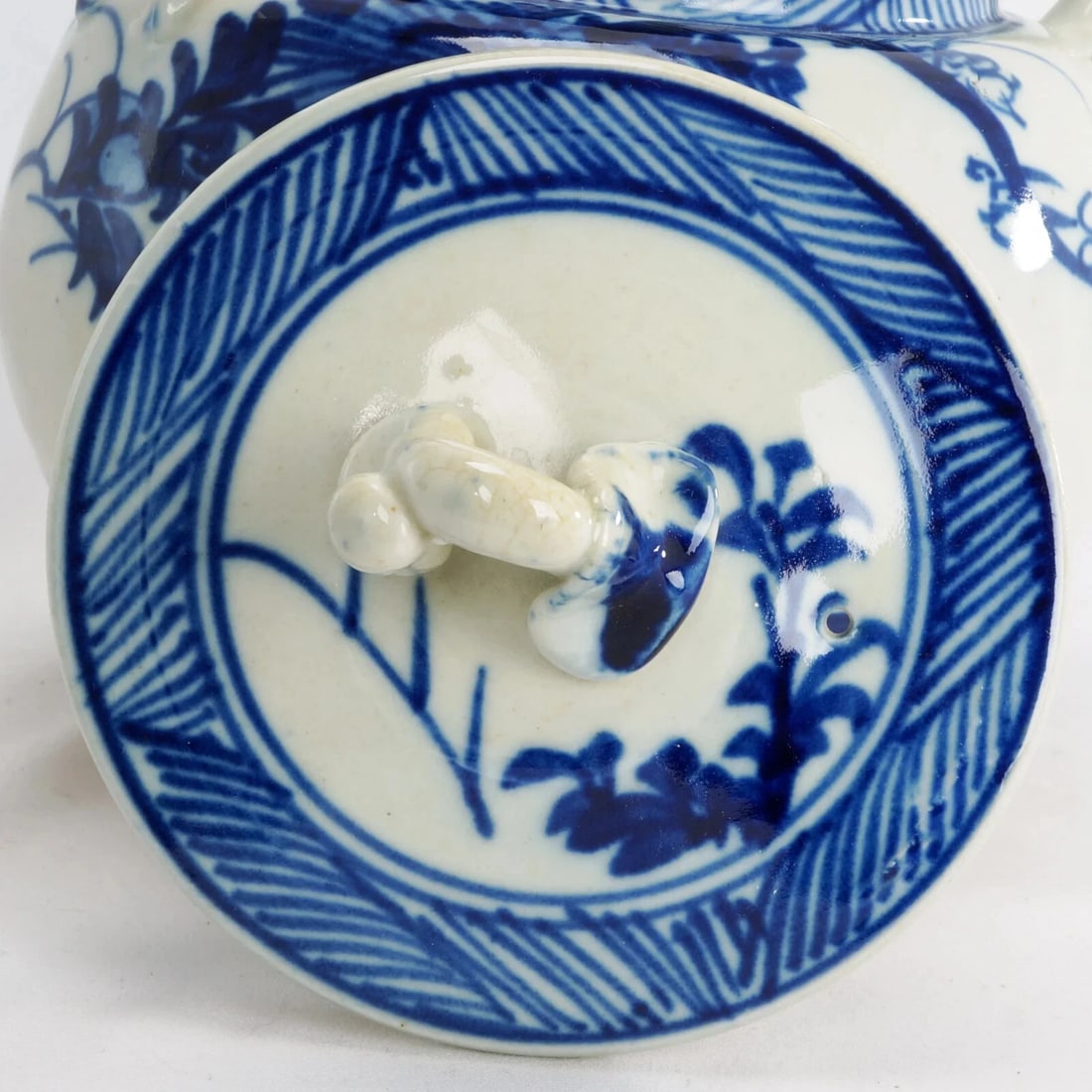 Large Chinese Floral Tea Pot C. 1900 - 6