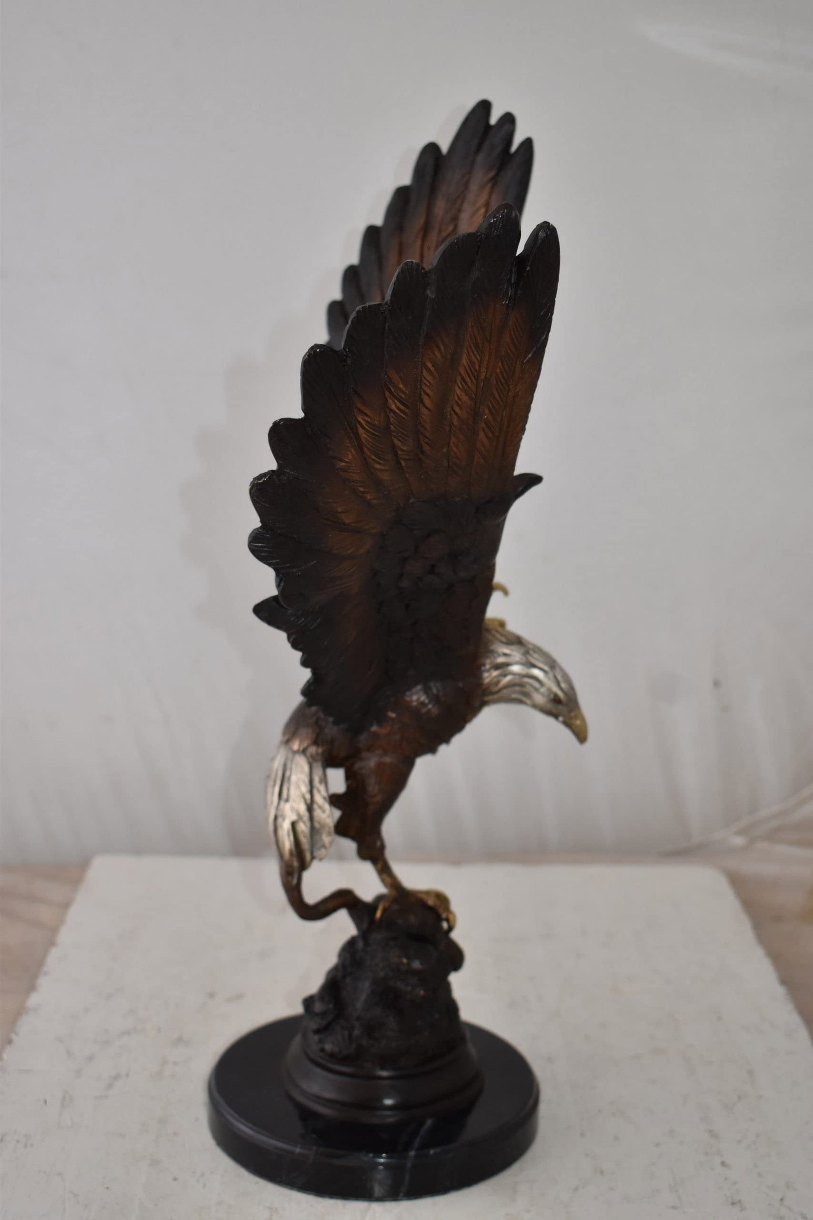 Eagle In Action Trying to Catch His Prey Bronze Statue Size: 17" x 10" x 23"H - 7