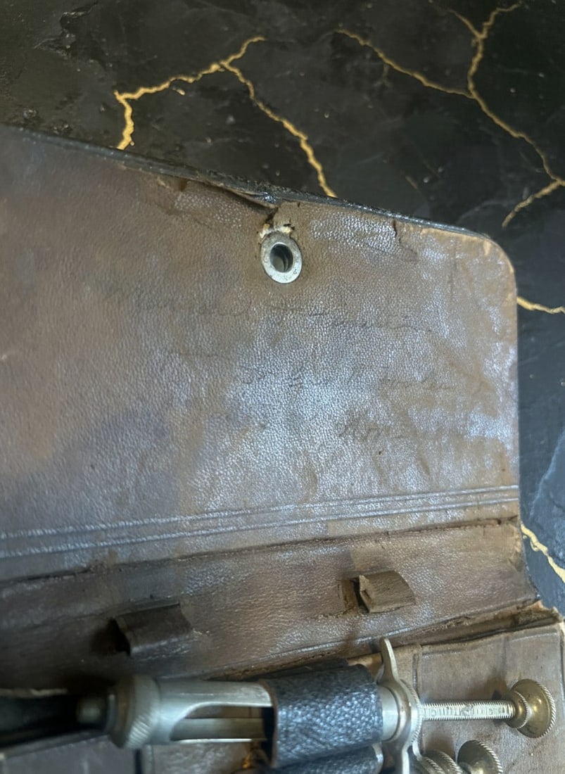 Vintage Medical Doctor Instrument Set in Leather Carrying Case Antique Tool - 7