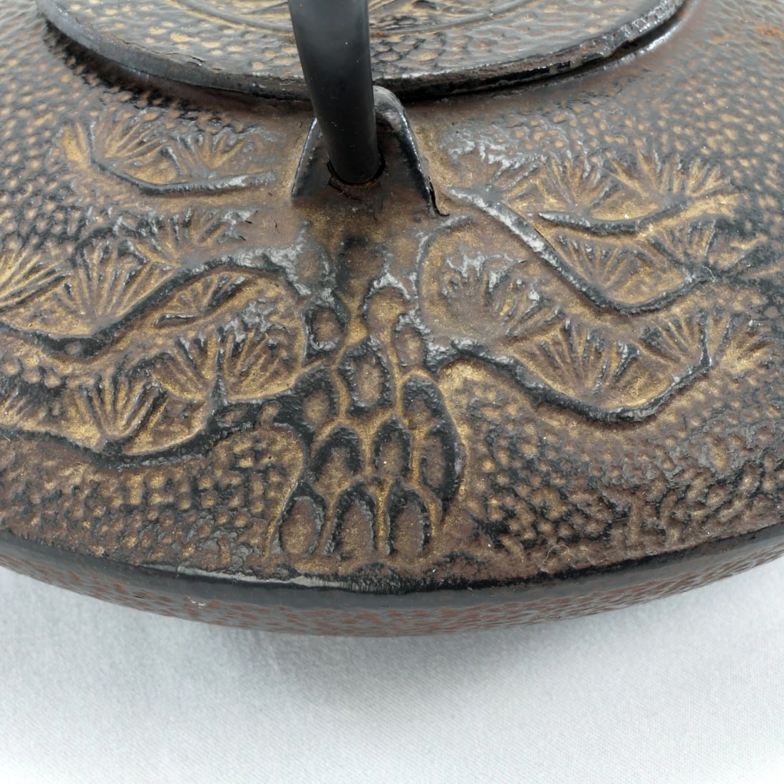 Vtg Japanese Cast Iron Teapot Three Friends - 6