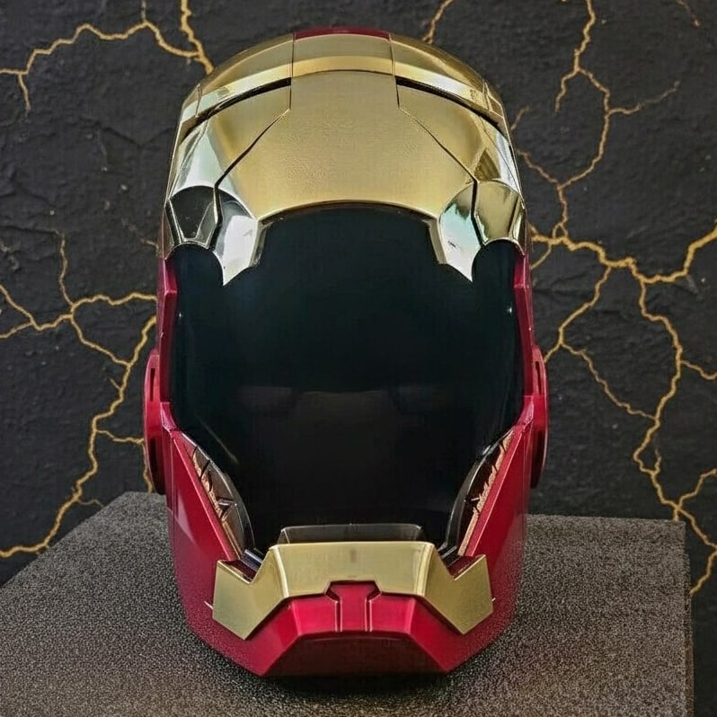 Electronic Iron Hero MK5 Mask Gold Metallic Voice Controlled Helmet Gift - 6