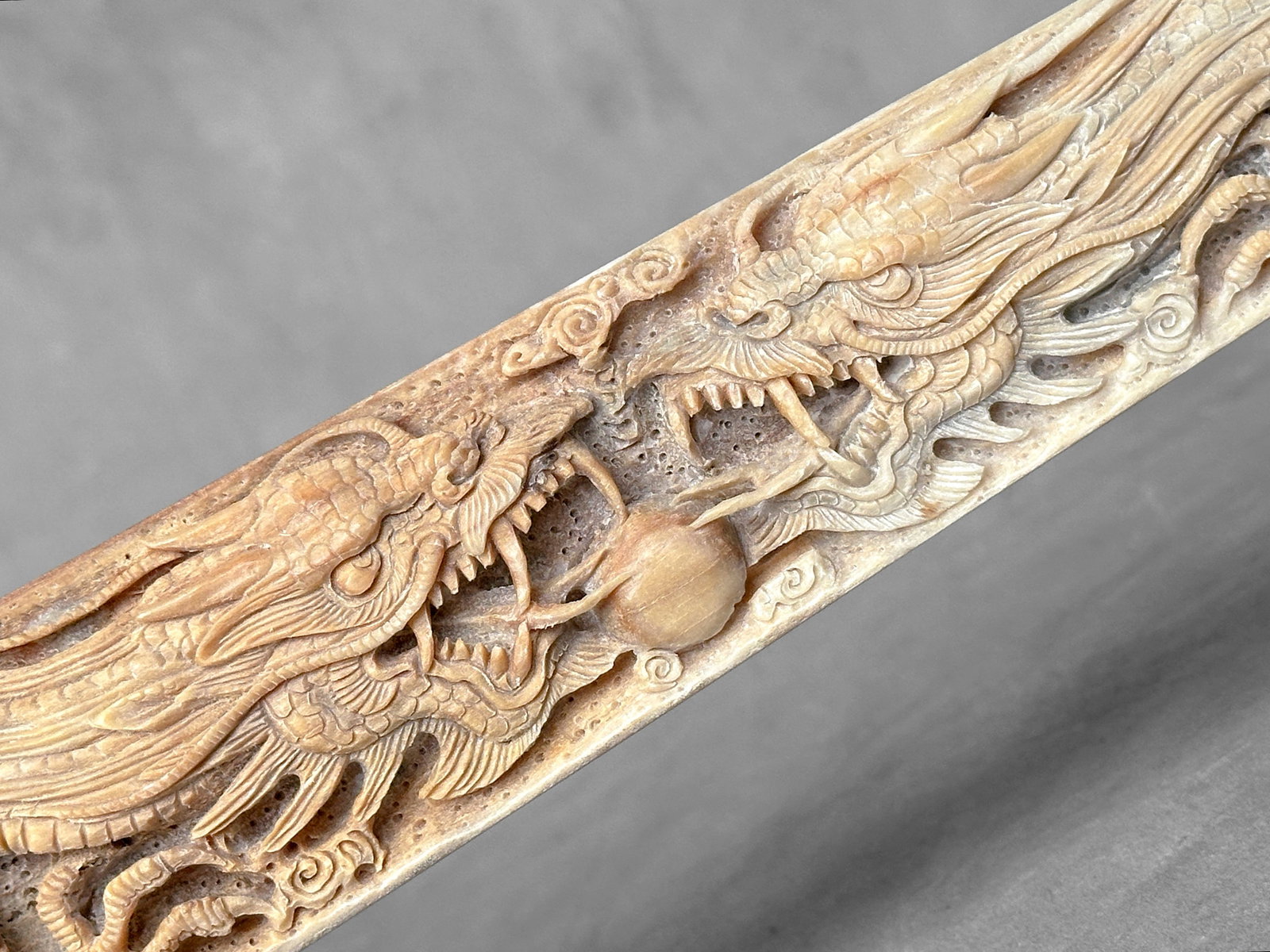 Large carved swordfish - Double Dragon motif - 3