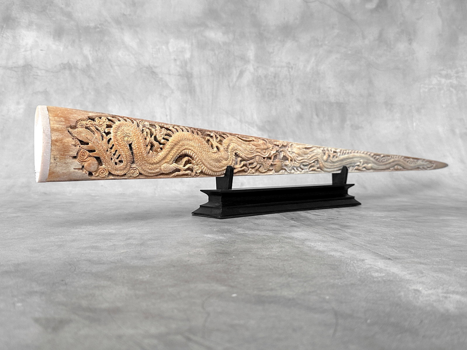 Large carved swordfish - Double Dragon motif - 4