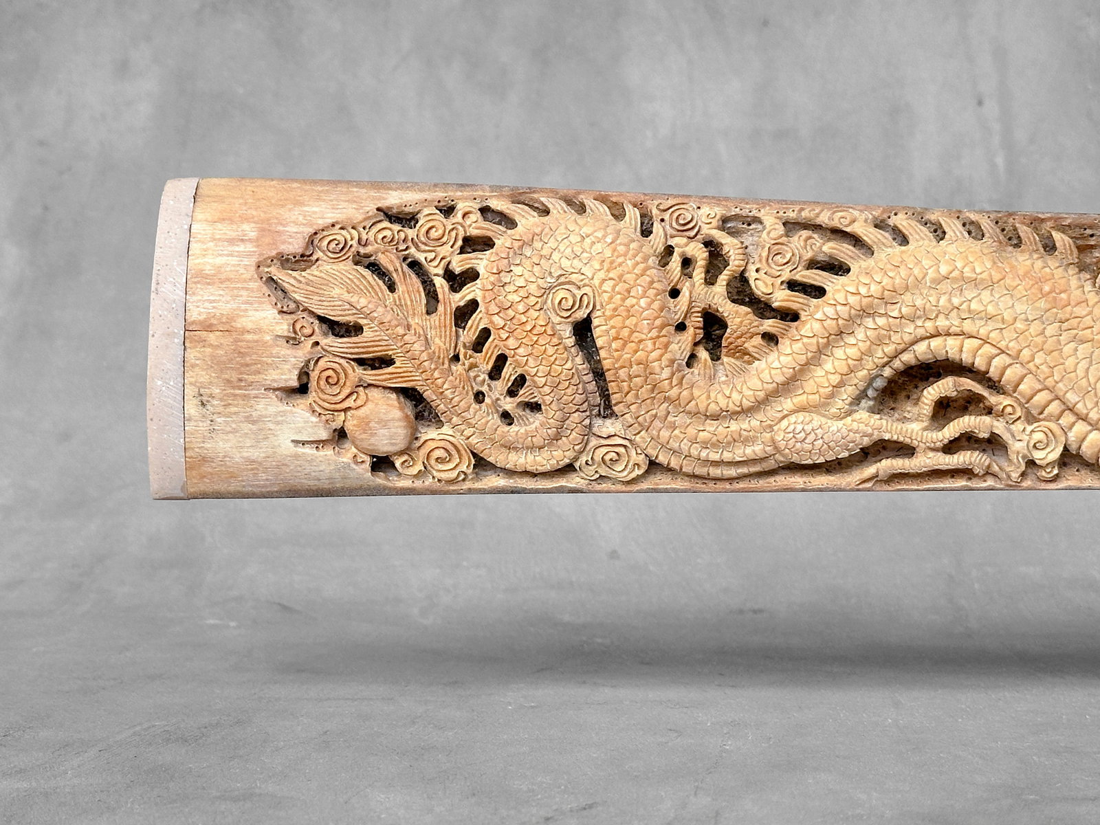 Large carved swordfish - Double Dragon motif - 5