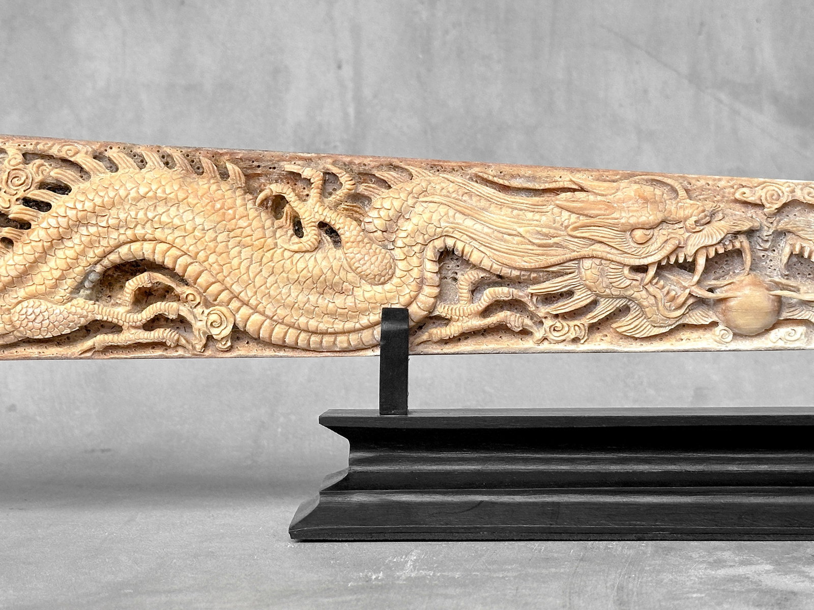 Large carved swordfish - Double Dragon motif - 6